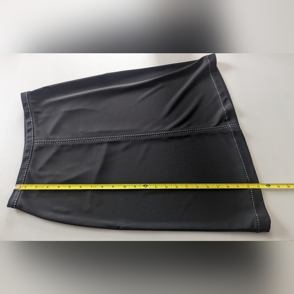 Ann Taylor Dark Brown Boat Neck Blouse/Skirt. White Stitching Detailing. Vintage - Picture 16 of 16